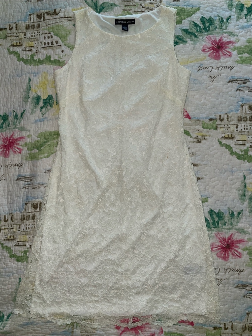 American Living Whute Lace Sleeveless Dress